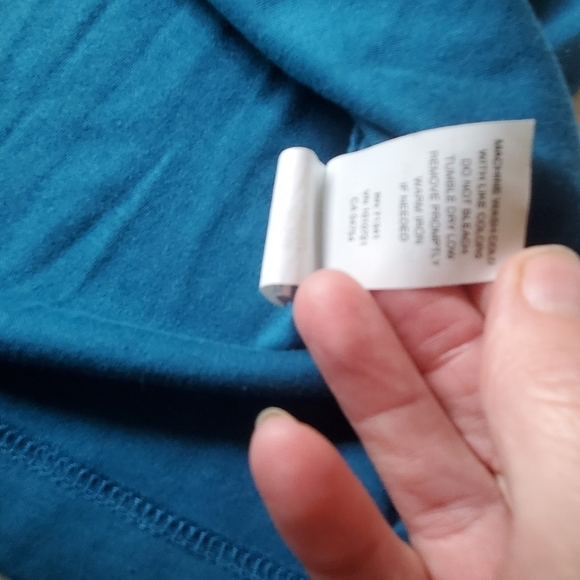 L.L. Bean Teal Mock Neck Long Sleeve Sz 1X Plus Top - Picture 5 of 8